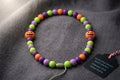 Halloween Green and Purple Beads with Lack-o-Lantern Embellishment